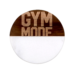 Gym Mode Classic Marble Wood Coaster (round)  by Store67