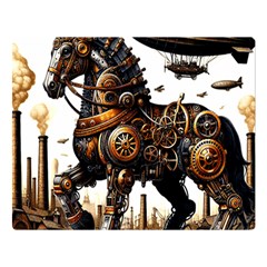 Steampunk Horse Punch 1 Two Sides Premium Plush Fleece Blanket (large) by CKArtCreations