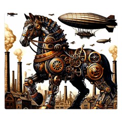 Steampunk Horse Punch 1 Premium Plush Fleece Blanket (small) by CKArtCreations