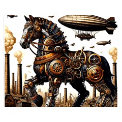 Steampunk Horse Punch 1 Premium Plush Fleece Blanket (medium) by CKArtCreations