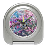 Pink Swirls Flow Travel Alarm Clock Front