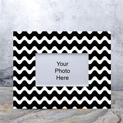 Wave Pattern Wavy Halftone White Tabletop Photo Frame 4 x6  by Maspions