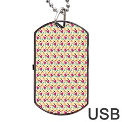 Summer Watermelon Pattern Dog Tag Usb Flash (two Sides) by designsbymallika