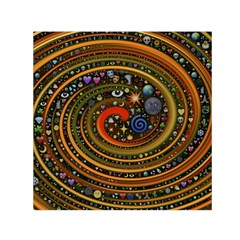 Swirl Vortex Emoji Cyclone Motion Art Square Satin Scarf (30  X 30 ) by Paksenen