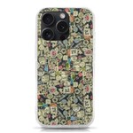 Sticker Collage Motif Pattern Black Backgrond iPhone 15 Pro TPU UV Print Case Front