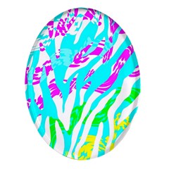 Animal Print Bright Abstract Oval Glass Fridge Magnet (4 Pack) by Ndabl3x