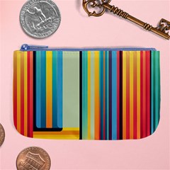 Colorful Rainbow Striped Pattern Stripes Background Large Coin Purse by Ket1n9