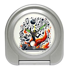 Abstract Drummer Travel Alarm Clock by RiverRootz