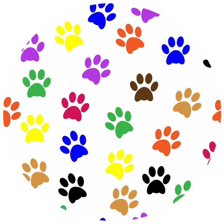 Pawprints Paw Prints Paw Animal Wooden Puzzle Round