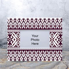 Illustration Ukrainian Folk Seamless Pattern Ornament White Tabletop Photo Frame 4 x6  by Proyonanggan