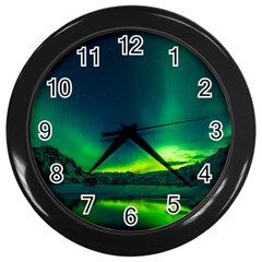 Iceland Aurora Borealis Wall Clock (black) by Proyonanggan