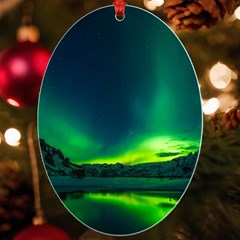 Iceland Aurora Borealis Uv Print Acrylic Ornament Oval by Proyonanggan