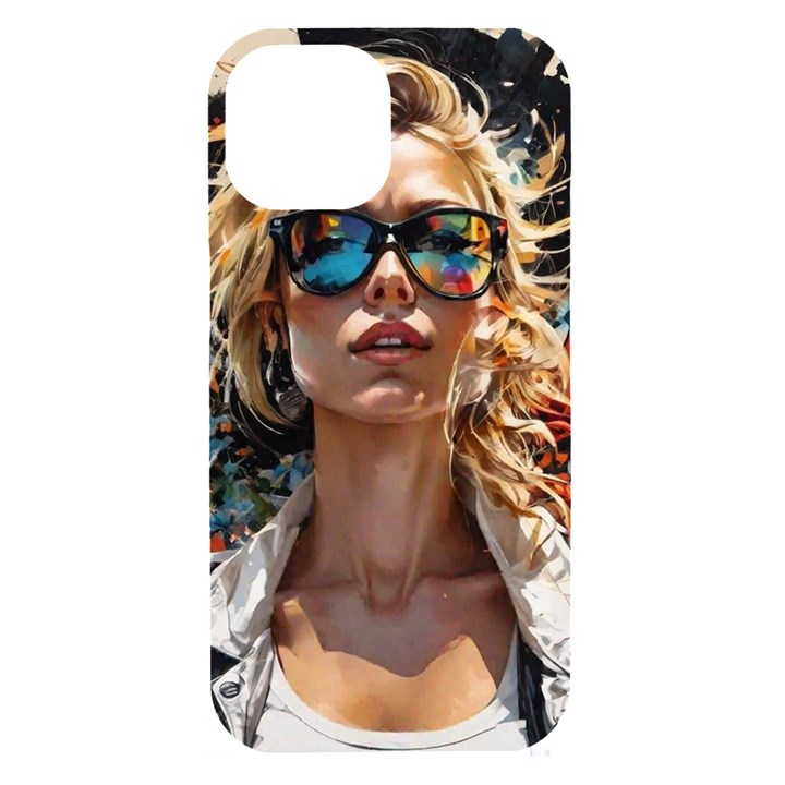 Colorful Model iPhone 15 Black UV Print PC Hardshell Case