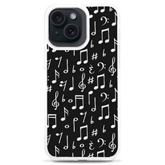 Chalk Music Notes Signs Seamless Pattern Iphone 15 Plus Tpu Uv Print Case by Ravend