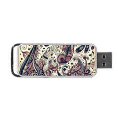 Paisley Print Musical Notes8 Portable Usb Flash (two Sides) by RiverRootz