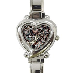 Paisley Print Musical Notes7 Heart Italian Charm Watch by RiverRootz