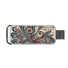 Paisley Print Musical Notes6 Portable Usb Flash (two Sides) by RiverRootz