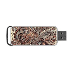 Paisley Print Musical Notes5 Portable Usb Flash (one Side) by RiverRootz