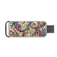 Paisley Print Musical Notes Portable Usb Flash (two Sides) by RiverRootz