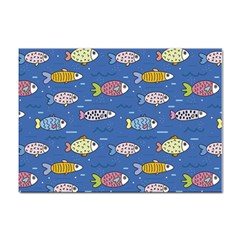 Sea Fish Blue Submarine Animals Patteen Sticker A4 (100 Pack) by Maspions