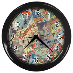 Paper Scattered Vintage Wall Clock (black) by Ndabl3x