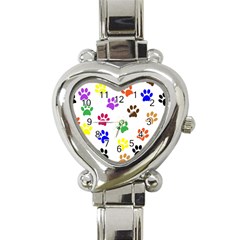 Pawprints Paw Prints Paw Animal Heart Italian Charm Watch by Apen