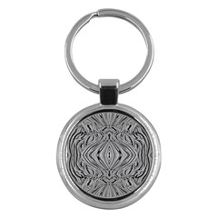 Black And White Pattern 1 Key Chain (round) by 2607694