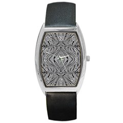 Black And White Pattern 1 Barrel Style Metal Watch by 2607694