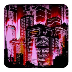 Cybercity Square Glass Fridge Magnet (4 Pack) by Sparkle