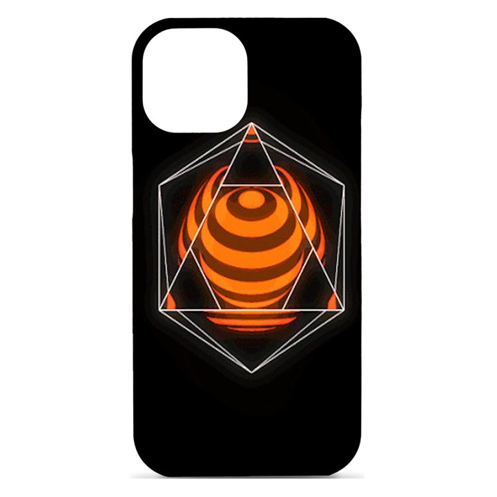 Geometry iPhone 15 Black UV Print PC Hardshell Case