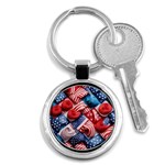 Us presidential election colorful vibrant pattern design  Key Chain (Round) Front