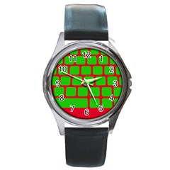 Keyboard Keys Computer Input Pc Round Metal Watch by Ravend