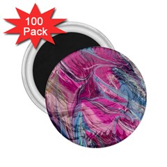 Fuchsia Waves 2 25  Magnets (100 Pack)  by kaleidomarblingart