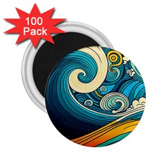 Waves Ocean Sea Abstract Whimsical Abstract Art 3 2 25  Magnets (100 Pack)  by Ndabl3x