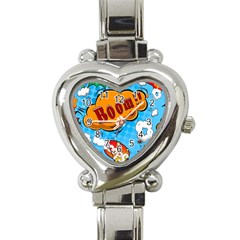 Comical Words Animals Comic Omics Crazy Graffiti Heart Italian Charm Watch by Bedest