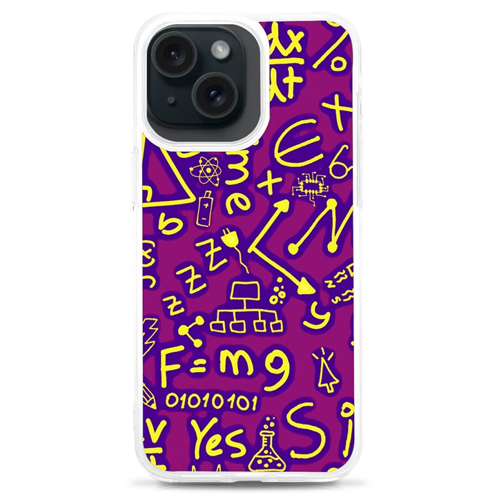 Background Doodles Math iPhone 15 Plus TPU UV Print Case