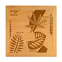 Abstract Seamless Pattern With Tropical Leaves Wood Photo Frame Cube by Hannah976