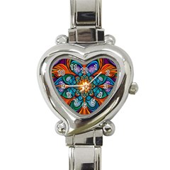 Schwarz Bunt Heart Italian Charm Watch by 2607694c