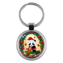 Schwarz Pandaweihnachten300dpi Key Chain (round) by 2607694b