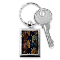 Schwarz Pferde Muster Key Chain (rectangle) by 2607694c