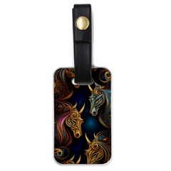 Schwarz Pferde Muster Luggage Tag (one Side) by 2607694c