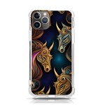 Schwarz pferde muster iPhone 11 Pro 5.8 Inch TPU UV Print Case Front