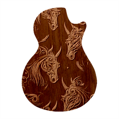 Schwarz Pferde Muster Guitar Shape Wood Guitar Pick Holder Case And Picks Set by 2607694c