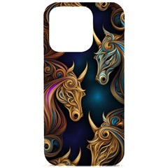 Schwarz Pferde Muster Iphone 15 Pro Black Uv Print Pc Hardshell Case by 2607694c