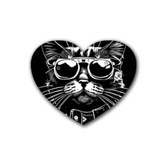 Schwarz Katze Punk Rubber Coaster (heart) by 2607694c