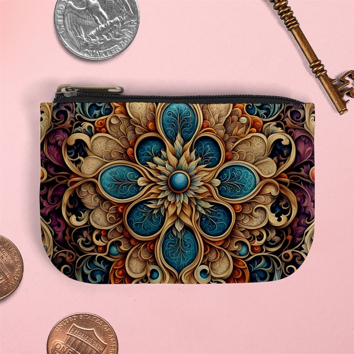 Dunkelbraun Pattern 1 Mini Coin Purse