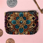 Dunkelbraun Pattern 1 Mini Coin Purse Back