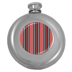 Rosa Grau Streifen Round Hip Flask (5 Oz) by 2607694c