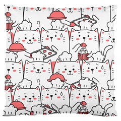 Cute Cat Chef Cooking Seamless Pattern Cartoon 16  Baby Flannel Cushion Case (two Sides) by Bedest