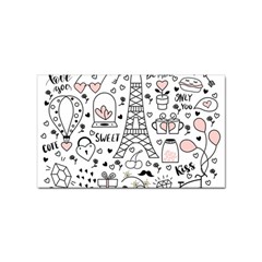 Big Collection With Hand Drawn Objects Valentines Day Sticker Rectangular (100 Pack) by Bedest